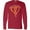 Red, variant on Leukemia Awareness with Orange Ribbon Heart Long Sleeve T-Shirt