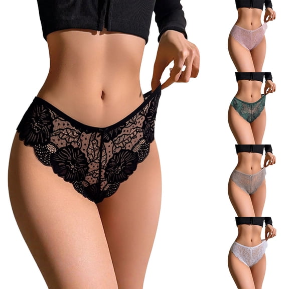 Siminsem Women Thong Underwear Invisible No Show Panties Laser Cut Seamless Hipster Panties Breathable Stretchy Low Rise Thongs for Women Ladies Everyday Comfort Fit, Black,L