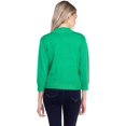 thumbnail image 4 of Cielo 1985 Women's Open Bolero Cardigan Sweater - cropped 3/4 sleeves lightweight - By The Simply Fashion applegreen L, 4 of 6
