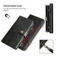 thumbnail image 4 of Samsung Galaxy S20 FE 5G Wallet Case, Dteck 2 in 1 Magnetic Detachable Wallet Purse [Crossbody Chain] Durable PU Leather Zipper Handbag Folio Flip Card Slot Protection Back Cover, Black, 4 of 10