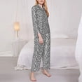 thumbnail image 3 of Honeii Weave Geometric print Women's Pajama Sets Long Sleeve Button Down Sleepwear Nightwear Soft Pjs Lounge Sets-X-Large, 3 of 7