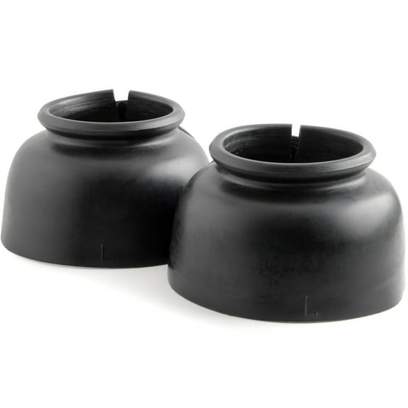 Jeffers Equine Bell Boots for Horses - Heavy-Duty Rubber Overreach Protection, Soft & Durable with Double Velcro Closure, Black, Equestrian Essentials for Travel, Training, or Sports - Small Size