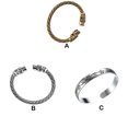 thumbnail image 2 of Alloy Man Bracelet Open End Decor Bracelets Electroplated Anti-rust Fashionable Decorative Replacing Bangle Jewelry Birthday Gift Silver Type 1, 2 of 9