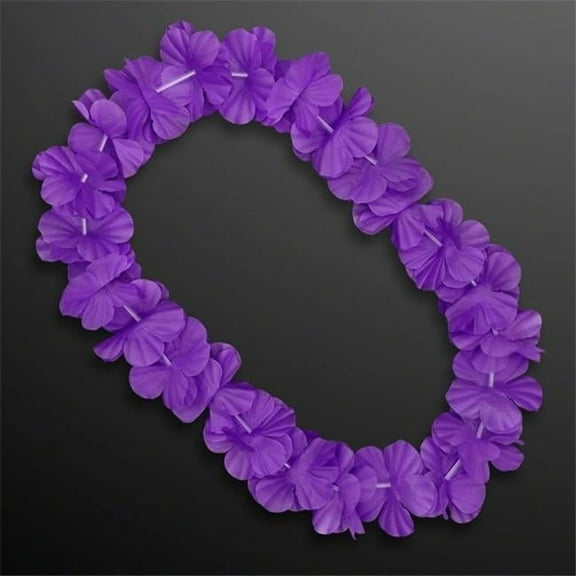 Hawaiian Flower Lei Necklace, Purple