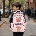 thumbnail image 6 of Chririnla Strawberry & Bow Polka Dot Pattern Comfortable School Bag for Travel Elementary, Lightweight Multi-Pocket Polyester Bookbag, 6 of 10