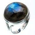 thumbnail image 3 of Navya Craft Labradorite Round 925 Sterling Silver Handmade Women Statement Ring Size 13.5, 3 of 3