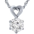 thumbnail image 1 of G/SI 1/2ct Solitaire Diamond Heart Pendant 14K White Gold & 18" Chain, 1 of 2