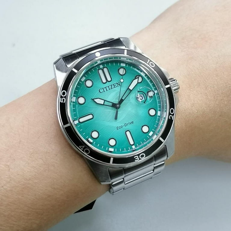Citizen Marine 1810 Eco-Drive Turquoise Dial Men's Watch AW1816