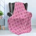 thumbnail image 4 of Abstract Soft Flannel Fleece Throw Blanket, Floral Theme Flower Patterns with Royal Ornaments Modern Art, Cozy Plush for Indoor and Outdoor Use, 50" x 60", Pink Baby Pink, by Ambesonne, 4 of 5