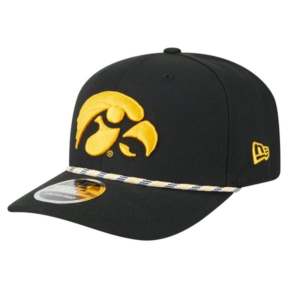 Men's New Era Black Iowa Hawkeyes Game Day Multi-Rope 9SEVENTY Stretch-Snap Hat