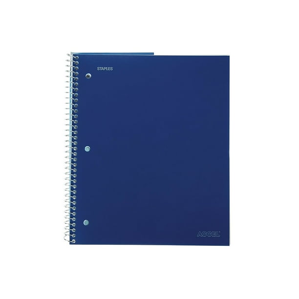 Staples Accel 1Subject Notebook 8.5" x 11" College Ruled 100 Sh. Blue