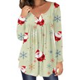 thumbnail image 2 of Blusa informal de manga larga con botones abiertos y cuello redondo para mujer Fridja  bvmnju1756, 2 of 6