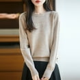 thumbnail image 4 of Wlynlyn Womens Long Sleeve Shirts Fall Winter Warm Soft Knitted Loose Pullover Crewneck Loose Fitted Solid Basic Tops, 4 of 5