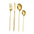 thumbnail image 3 of Juego de cubiertos de cocina de 4 piezas de acero inoxidable, cucharilla, utensilios de cocina, cubiertos Dorado, 3 of 9