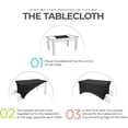 thumbnail image 2 of Nappe de Cuisine Spandex 2 Pcs [4 Pieds, Noir] Serrée, Ajustée, Lavable et Résistante aux Plis Housse de Table Rectangulaire de Patio, 2 of 5