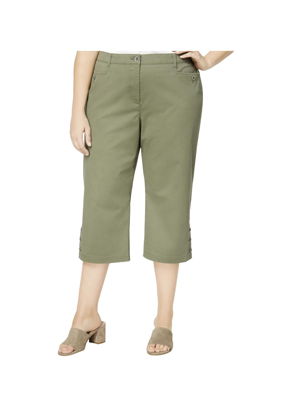 Karen Scott Womens Plus Comfort Waist Mid Rise Capri Pants - Walmart.com