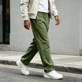thumbnail image 4 of Baggy Sweatpants Men Casual Straight Leg Big and Tall Plus Size Pants Gym Workout Pants With Drawstring Fashion Clothing Green L, 4 of 6