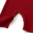 thumbnail image 4 of Soft Knit Sleeveless Overalls for Baby 0-3 Years, Solid Color Spring Autumn Romper Toddler Boys Girls Crawler Clothes with Adjustable Straps Red, 4 of 8
