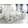 thumbnail image 1 of Marina Decoration Rich Printed Embossed Pinsonic Coverlet Bedset Ultra Soft Bedding Summer Quilt Set with Shams, Violet Floral Mandala Pattern, 1 of 7