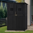 thumbnail image 2 of MCombo Wood Large Outdoor Storage Tool Shed (46.9" x 22.4" x 66") 1911 (Black), 2 of 7