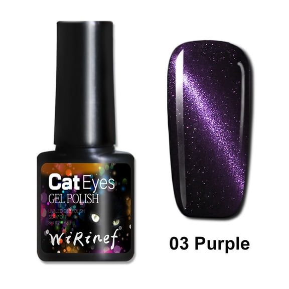 8Ml Magic Cat Eye Gel, #03 Purple - Long Lasting Led Cat Eye Gel Nail Polish, Nail Polish Easter Mother'S Day Nail Care Makeup Organizers