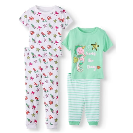 - Freestyle Revolution Mix n match tight fit pajamas, 4pc set (baby girls & toddler girls)