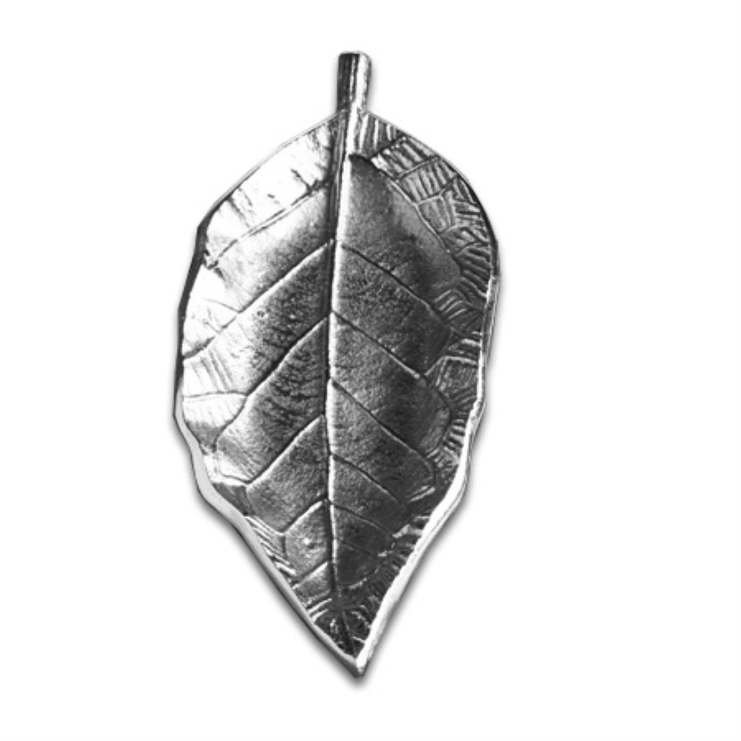 India Handicrafts Aluminum Leaf Shaped Set Of 6 Trays With Silver