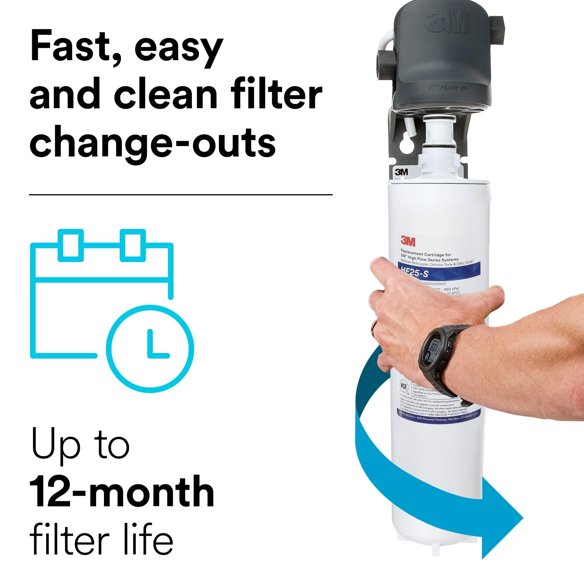 3m Filtration Water Filter System,3/8In NPT,1.5gpm 5616004