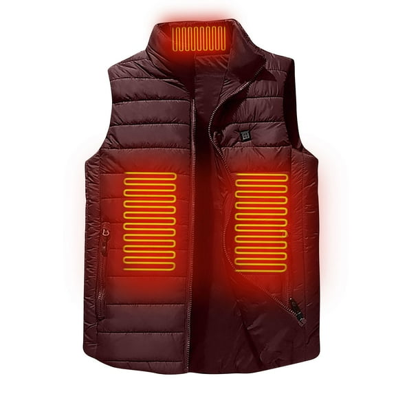 OGLCCG Kids Heated Vest for Boys Girls Lightweight Electric 9 Heating Zones Warm Puffer Vest Zip Sleeveless Heated Jackets with Pockets 11-16 Years