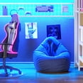 thumbnail image 4 of Bellemave Full Size Loft Bed with Desk, Stairs,5 Storage Drawers,Wardrobe and Bookcase, Metal Gaming Loft Beds Frame with LED Lights and Power Outlet,Space Saving for Kids Teens Adults - White, 4 of 9