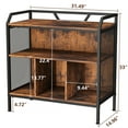 thumbnail image 2 of HOHYN 3-Tier Record Player Stand with Fixed Dividers, Holds 300+ Vinyl Albums, Industrial Vintage Turntable Table with Storage Cabinet for Record Player and Speakers, 2 of 7