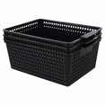thumbnail image 2 of Yarebest 3-pack Plastic Storage Bins Basket For Organizing (Black), 2 of 4