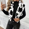 thumbnail image 2 of Womens Fleece Zip Up Vest Stand Collar Sleeveless Cropped Sherpa Waistcoat Casual Outerwear Layering Jacket for Fall Winter Daily Commute Outing,XL,White, 2 of 7
