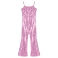 thumbnail image 4 of Doomiva Kids Girls Full Sequins Movies Star Dance Stage Performance Jumpsuit Modern Jazz Hiphop Bodysuit Dancewear Pink 10, 4 of 5