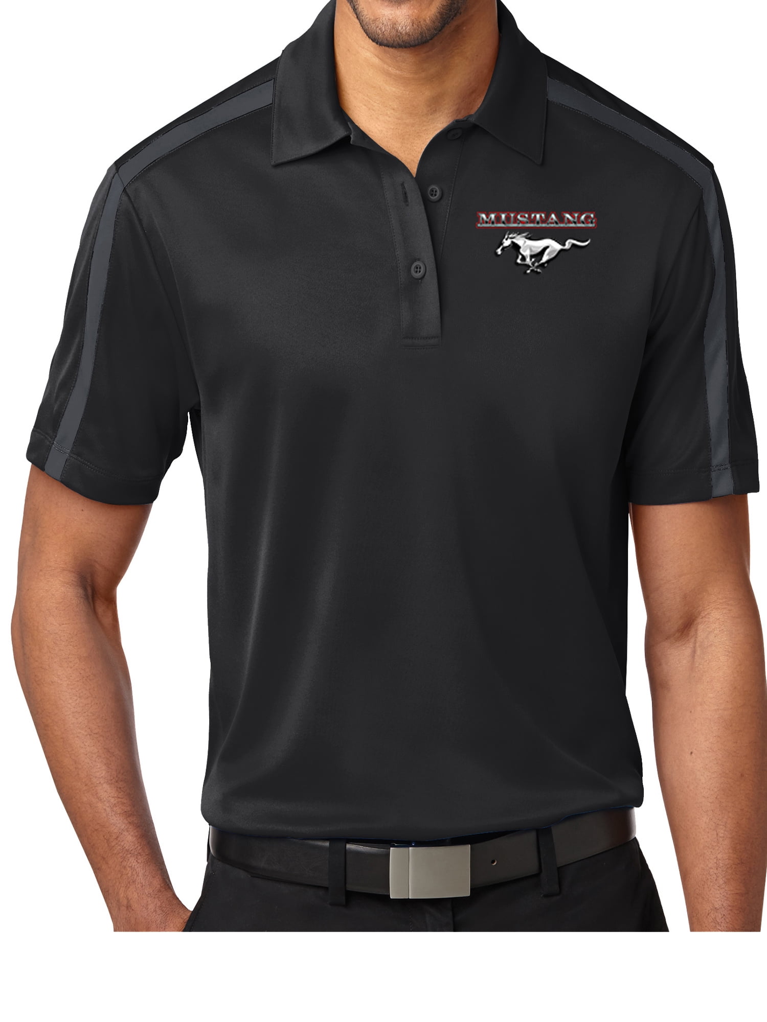Ford Mustang Micro Mesh Colorblock Polo 50 Years Pocket Print