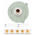 thumbnail image 6 of 13 Inch Round Placemats Set of 6, Sage Green Ombre Non Slip Heat Insulation PP Table Mats, Farmhouse Stripes Modern Abstract Art Washable Place Mats for Kitchen Dining Party Table Decor, 6 of 7