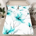 thumbnail image 2 of jejeloiu Vintage Flower Full Size Sheets,Modern Minimalist Desgin Bed Sheets,Light Blue White Sheet Sets For Men Women,Ultra Soft Home Decor,4pcs, 2 of 7