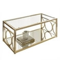 thumbnail image 1 of Steve Silver Co. Olympia Glass Top Coffee Table with Mirrored Bottom Shelf, Gold Chrome, 1 of 4