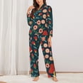 thumbnail image 2 of Lsque Berries and Flowers Pattern Long Sleeve Pajama Set for Women - Soft 2-Piece Sleepwear and Loungewear Set with Pockets, Comfy Nightwear-X-Large, 2 of 7