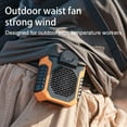 thumbnail image 5 of 6000mAh Portable Waist Clip Fan Belt Fan Body Fan, 6000RPM Strong Airflow, 3 Speeds, Rechargeable belt clip fan with USB port for Outdoor Works, Farm, Hiking, Camping (Green), 5 of 8