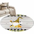 thumbnail image 6 of Honey Gnomes Round Rug 3ft Washable Circle Entryway Rugs Non Slip Spring Botanical Lemons Leaves Wooden Grain Area Rug Indoor Floor Carpet for Bedroom Kitchen Living Room Home Office Dining Room, 6 of 8