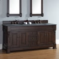 thumbnail image 2 of Brookfield Collection 147-114-5761-2BLK 72 Burnished Mahogany Double Vanity Four Soft Closing Doors Three Soft Closing Drawers Backsplash Hand Carved Filigrees & 2 CM Absolute Black Rustic Granite Top, 2 of 11
