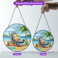 thumbnail image 5 of Scottish Fold Hello Summer Beach Theme with Sunglasses and Tropical Cocktail Stained Glass Suncatcher Cat Lover Kitten Owner Gifts Window Hanging Sign Decor - 00009, 5 of 5