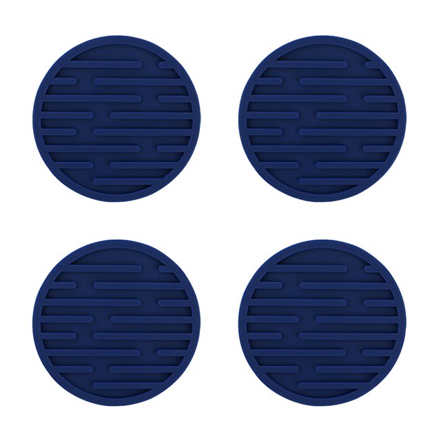Ounissouiy Paquete de 4 posavasos para bebidas, mantel Individual de cocina acanalado, alfombrilla para tazas de té y café, soportes para cuencos de Mostrada Azul oscuro Ounissouiy HA062744-04