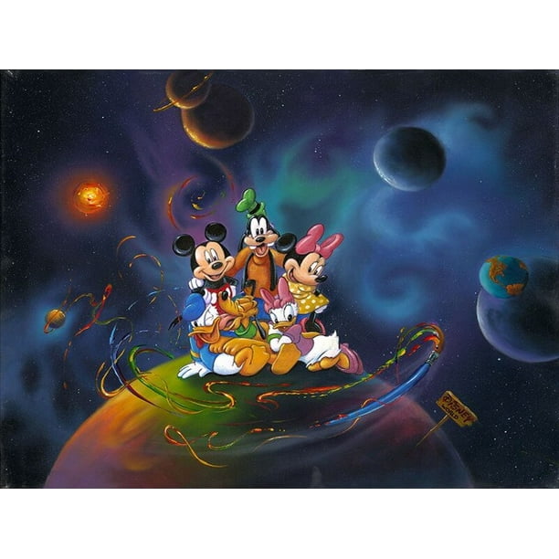 Disney Mickey Mouse And Minnie Colorful Canvas Painting Wall Art Donald Duck Posters Prints For Living Room Cartoon Home Decor20X30CM NO FRAME Gao Jinjia LED