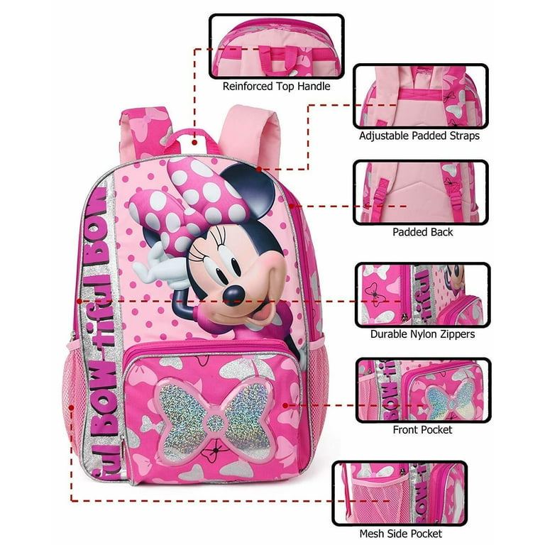 Disney Minnie Mouse Girl Pink 3pk Snack Bags (Ellie Snack bag 3pk)