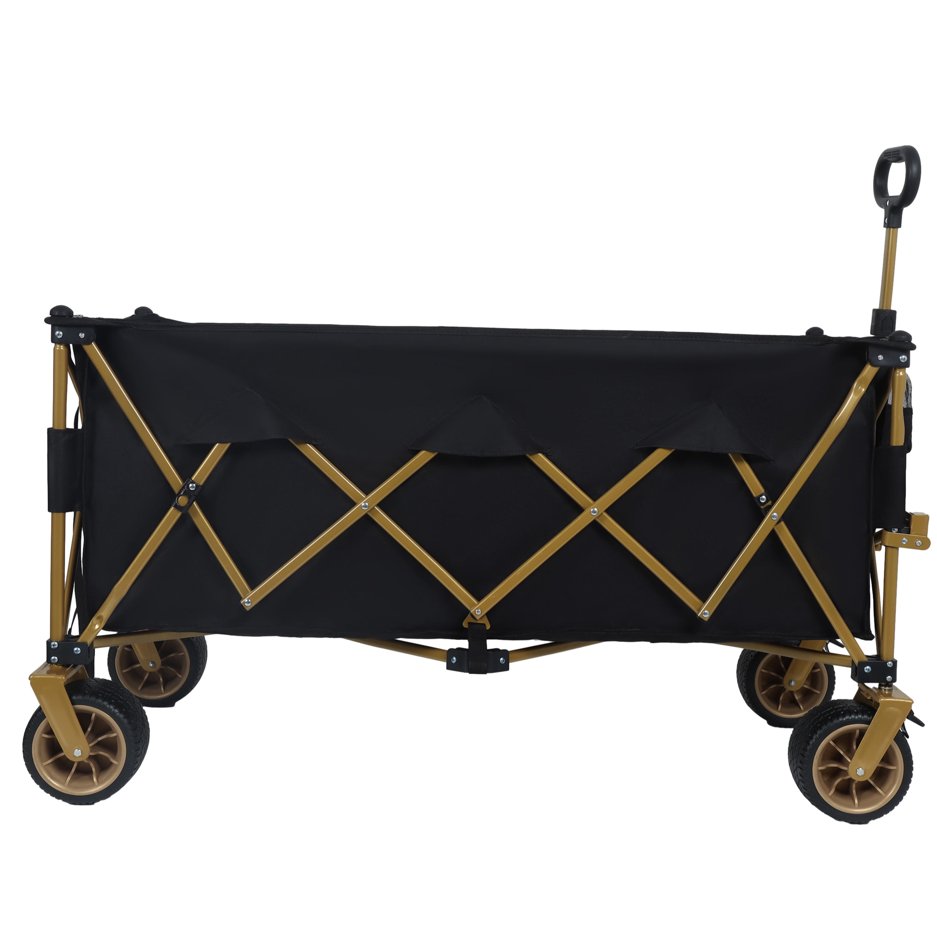51-inch Extra long large Heavy-Duty Foldable Utility Wagon - 480lbs Capacity, Patented Ultra-Stable Frame, 1:6 Space-Saving Fold & 7" All-Terrain Wheels, Black