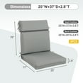 thumbnail image 4 of Aoodor 2Pcs Outdoor Dining Chair Cushion Set, 37” x 20” x 2.8”, Gray, 4 of 8