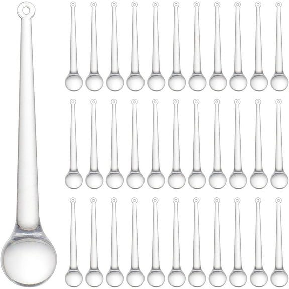 50Pcs Teardrop Acrylic Big Pendants Clear Hanging Chandelier 3.88x0.75inch Drop Chandelier Pendant for Parts Wedding Party Christmas Tree Decorations Ornaments for diy