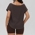 thumbnail image 5 of Blczomt Brown Women Tops Summer Lightweight Tee Short Sleeve Trendy Blouses Women,L, 5 of 5